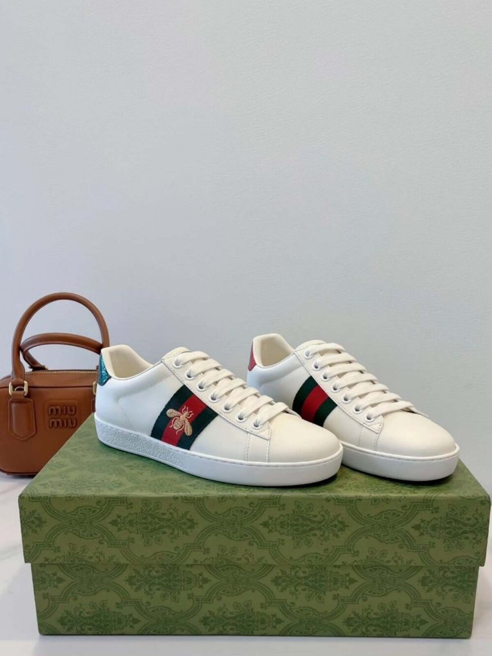 Women's GG Ace Embroidered Bee Sneakers